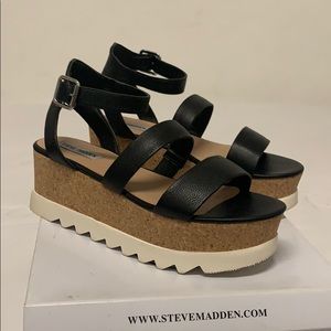 Black Steve Madden Platform Sandals